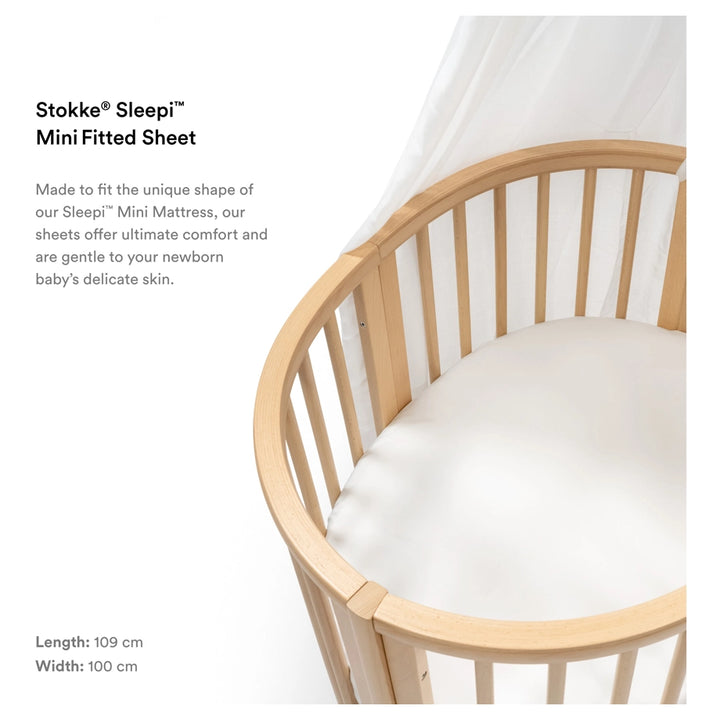 stokke sleepi fitted sheet white Stokke Sleepi Mini Fitted Sheet V3 (White) – Halamama.com
