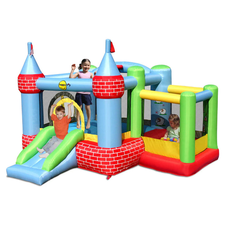 Happy Hop Castle Bouncer with Farmyard Ball Pit