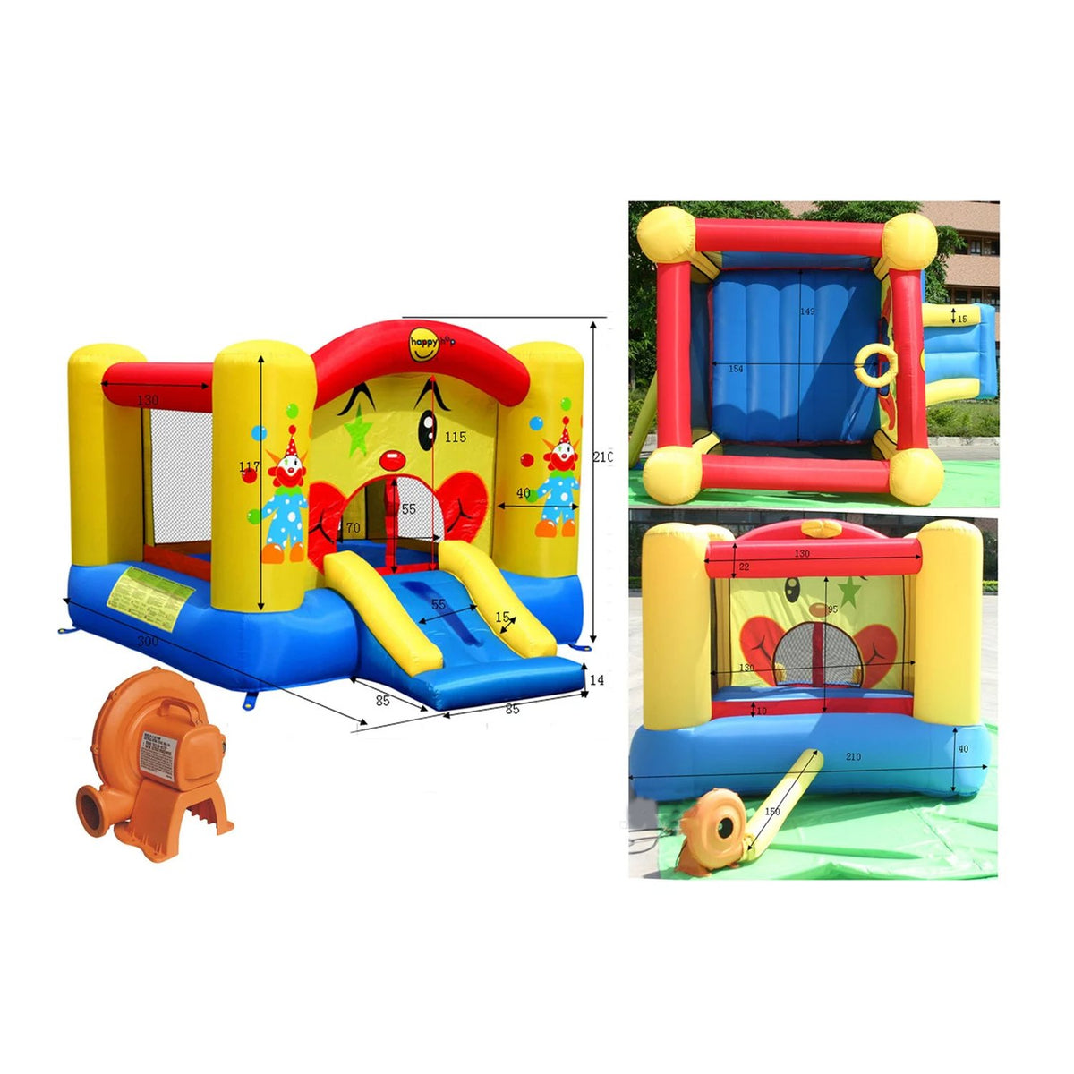 Happy Hop Clown Slide & Hoop Bouncer