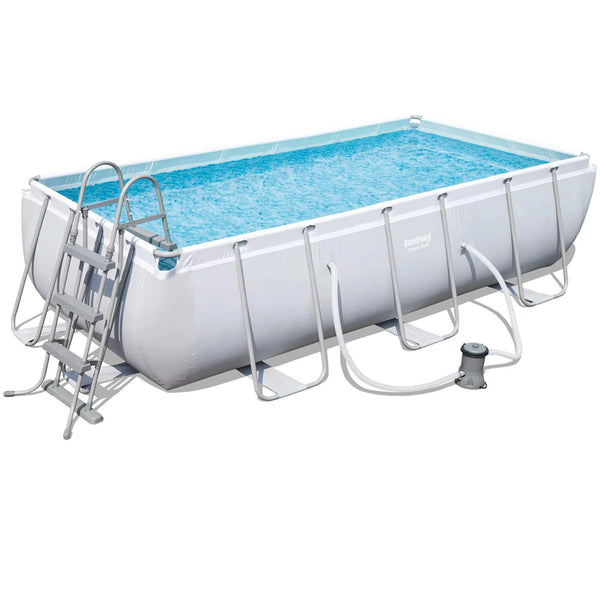 Bestway Power Steel Rectangular Pool Set (13'3" x 6'7" x 39.5"/4.04m x 2.01m x 1.00m)