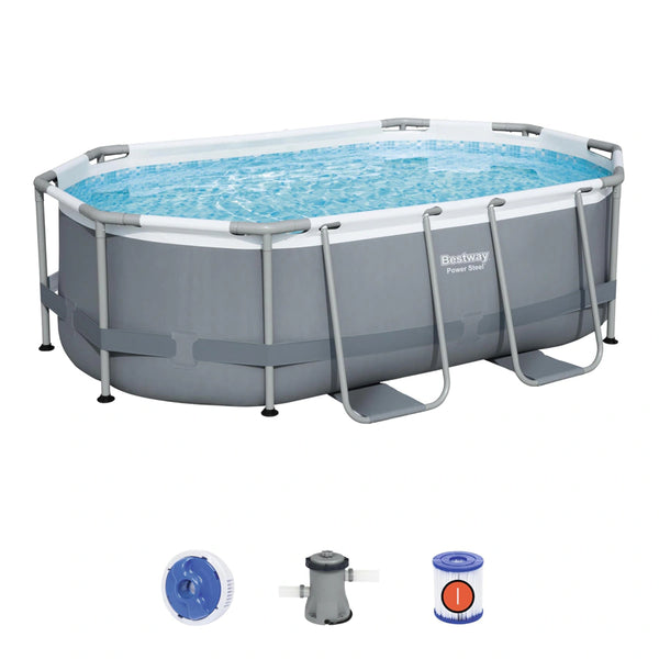 Bestway Oval Pool Set (10' x 6'7" x 33"/3.05m x 2.00m x 84cm)