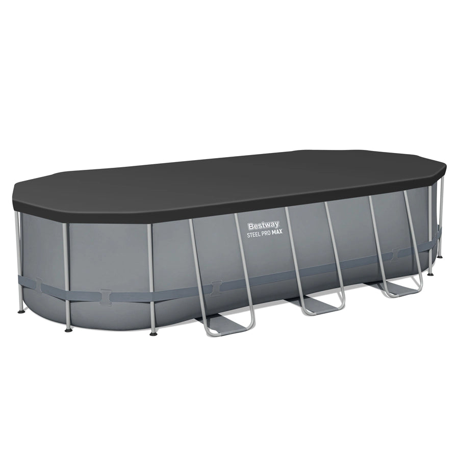 Bestway Power Steel Oval Pool Set (18' x 9' x 48 Inch/5.49m x 2.74m x 1.22m)