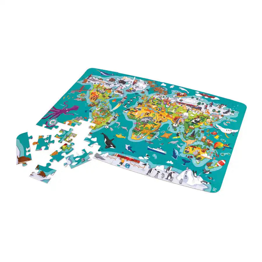 Hape - 2-In-1 World Tour Puzzle And Game