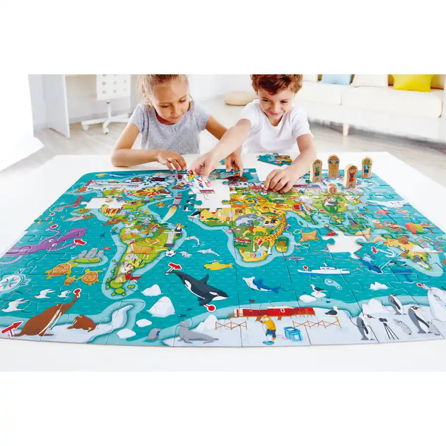 Hape - 2-In-1 World Tour Puzzle And Game