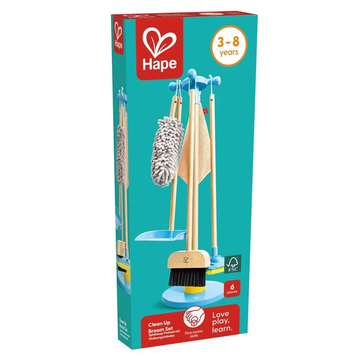 Hape Clean Up Broom Set Cleaning Playset 6pcs