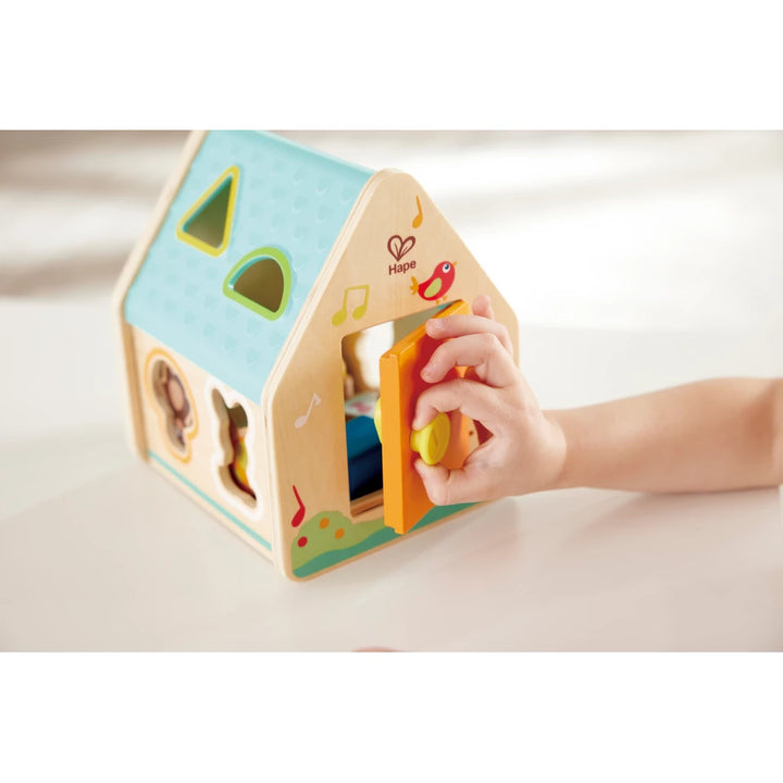 Hape Wooden Critter Animal House Shape Sorter Toy 9pcs