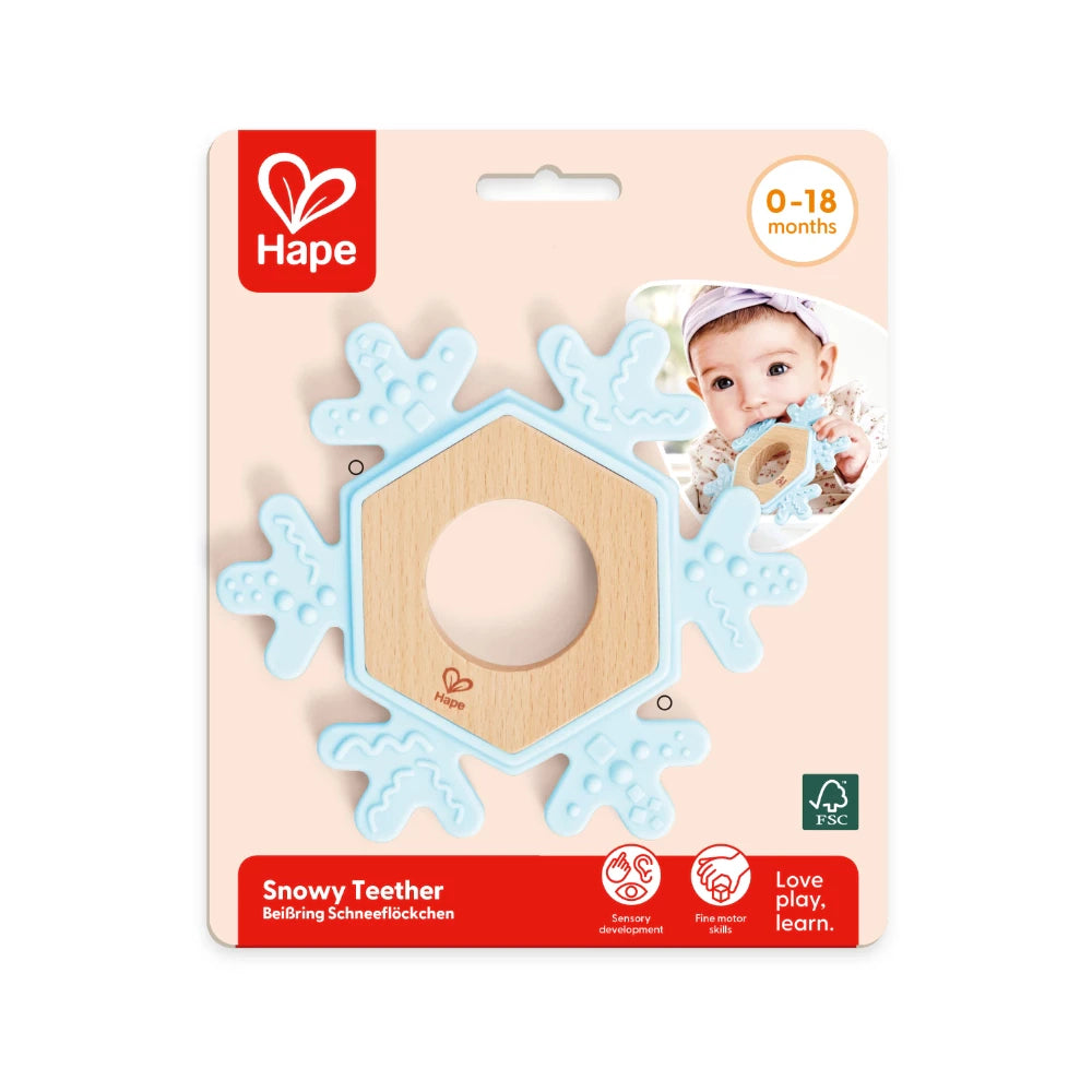 Hape Snowy Teether BPA-free Silicone Snowflake Toy Hape Snowy Teether BPA-free Silicone Snowflake Toy