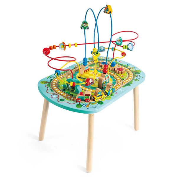 Hape Wooden Railway Train Activity Table w/ Bead Maze 6pcs
