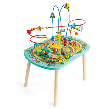 Hape Wooden Railway Train Activity Table w/ Bead Maze 6pcs