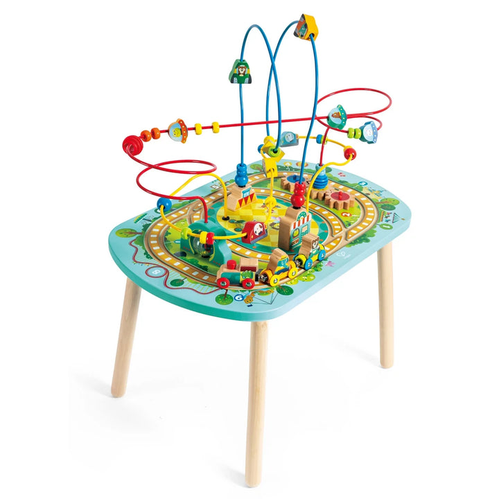 Hape Wooden Railway Train Activity Table w/ Bead Maze 6pcs