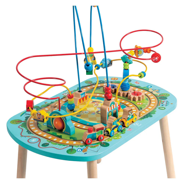 Hape Wooden Railway Train Activity Table w/ Bead Maze 6pcs