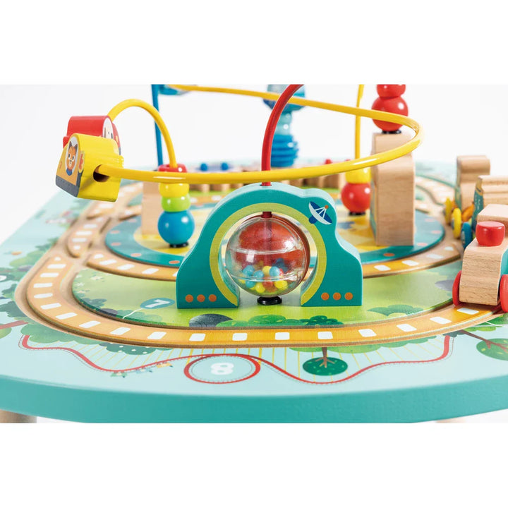 Hape Wooden Railway Train Activity Table w/ Bead Maze 6pcs