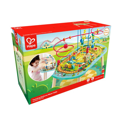 Hape Wooden Railway Train Activity Table w/ Bead Maze 6pcs