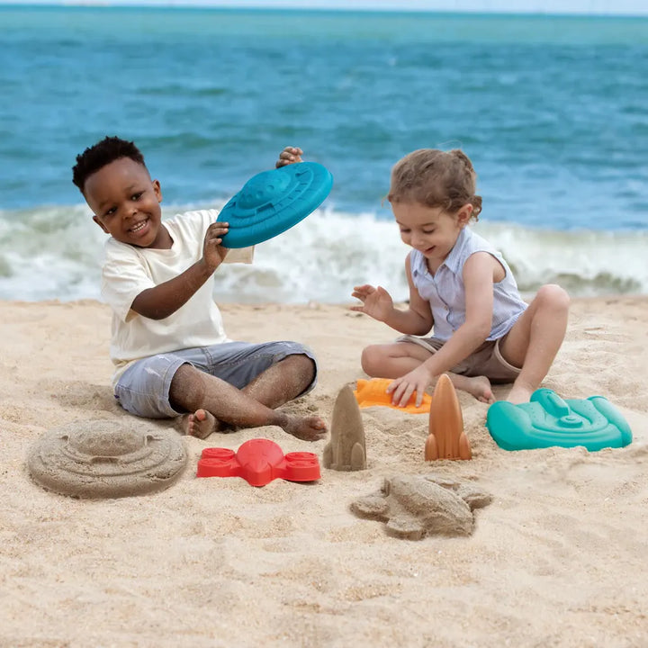 Hape Space Explorer Sand Ship Beach Toys with Backpack 6pcs