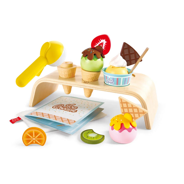 Hape Stackable Wooden Ice Cream Set & Accessories 20 pcs