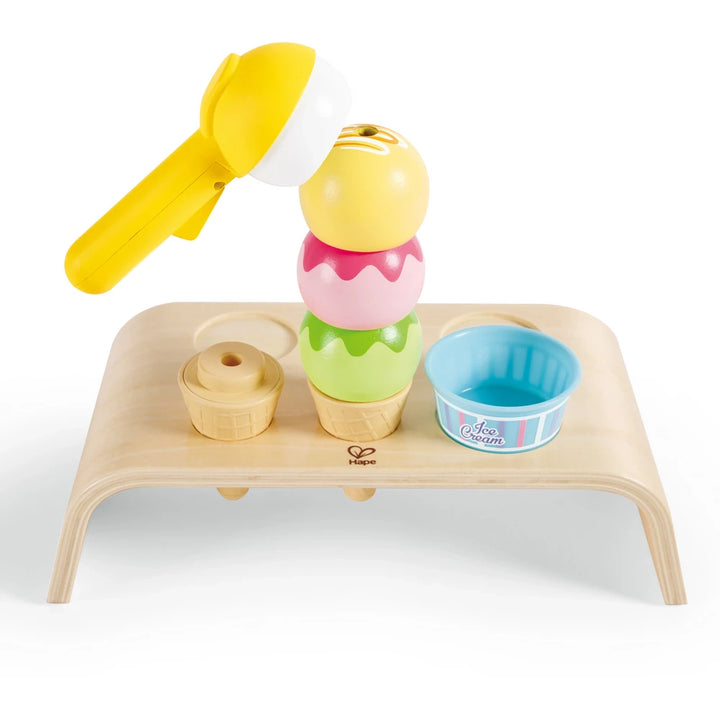 Hape Stackable Wooden Ice Cream Set & Accessories 20 pcs