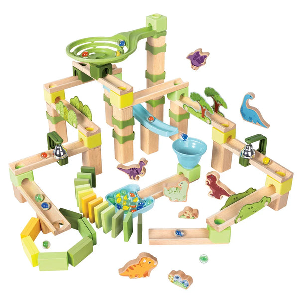 Hape Quadrilla Dino Adventure Marble Run Wooden Toys 131pcs