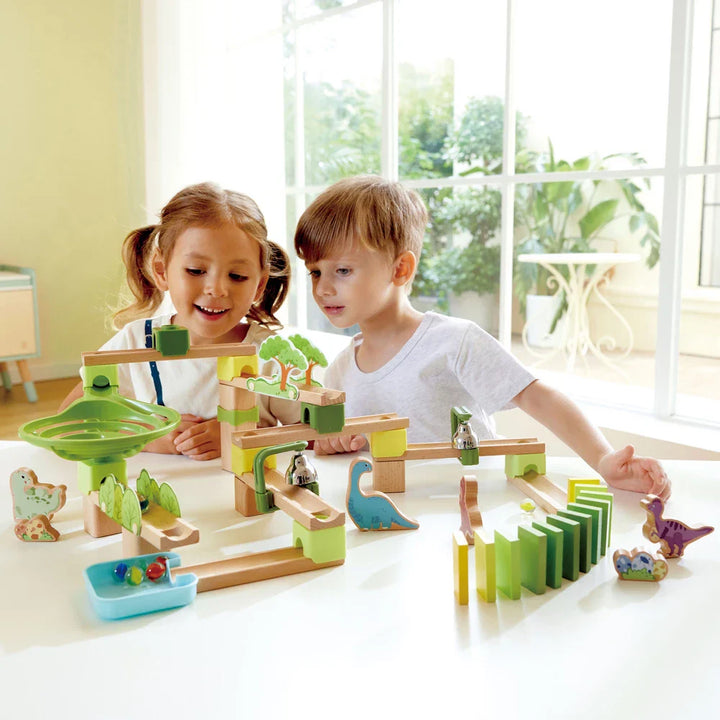 Hape Quadrilla Dino Adventure Marble Run Wooden Toys 131pcs