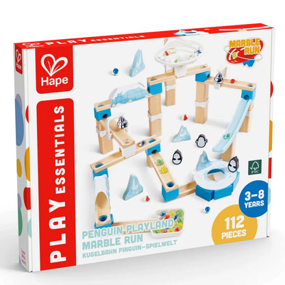 Hape Quadrilla Penguin Playland Marble Run Wooden Toys 112pcs