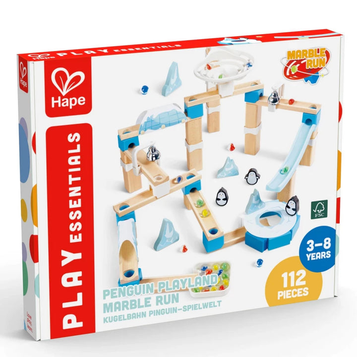 Hape Quadrilla Penguin Playland Marble Run Wooden Toys 112pcs