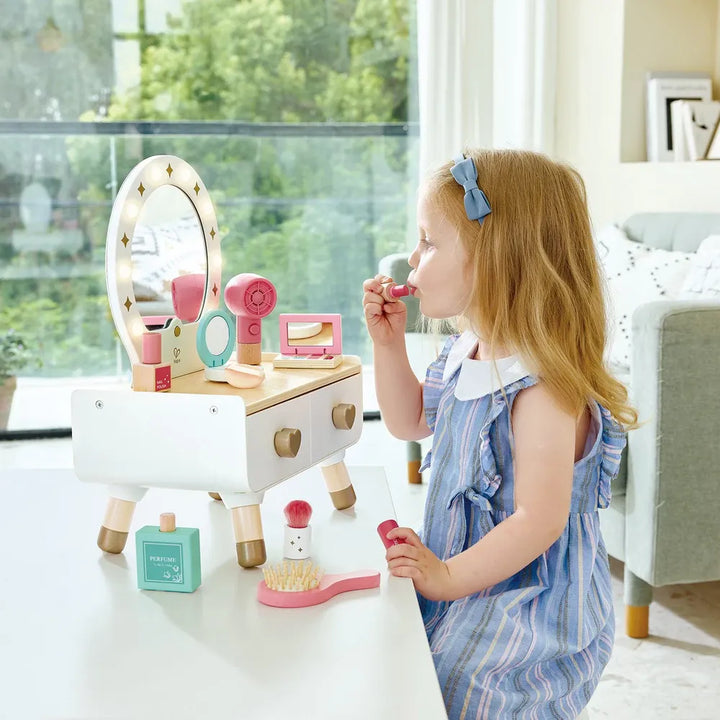 Hape My Stylish Dressing Table Wooden Vanity for Girls 14pcs