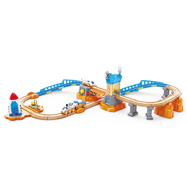 Hape Mars Mission Launch Glow in the Dark Railway Trainset 34pcs