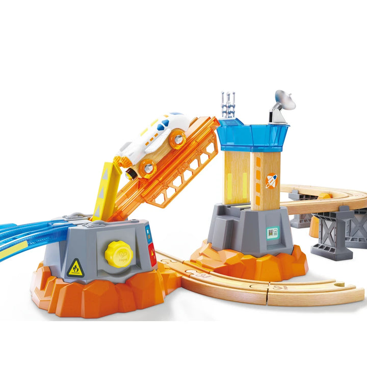 Hape Mars Mission Launch Glow in the Dark Railway Trainset 34pcs