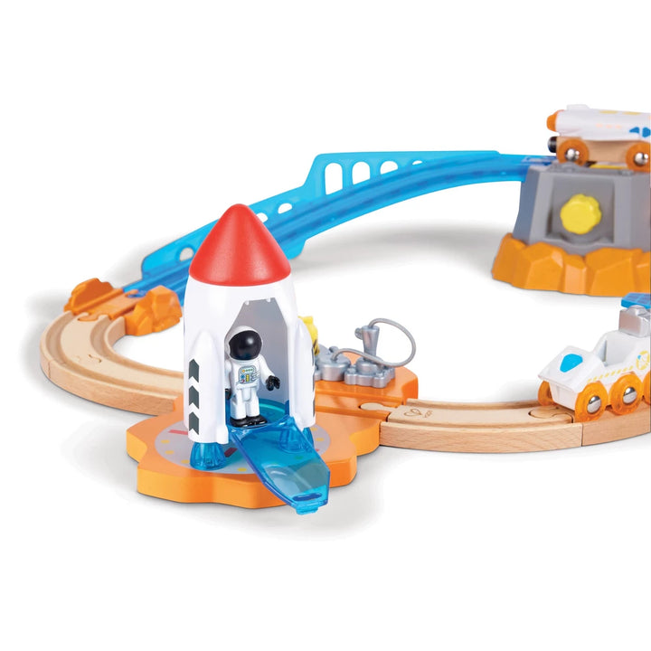 Hape Mars Mission Launch Glow in the Dark Railway Trainset 34pcs