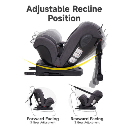 Jovikids Angel ISOFIX Rotating Carseat 360° Group 0/1/2/3 (Black)