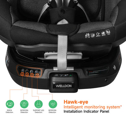 Welldon Smart Rotate 2 Pro iSize 360° Isofix Car Seat (Group 0+/1/2) Ebony