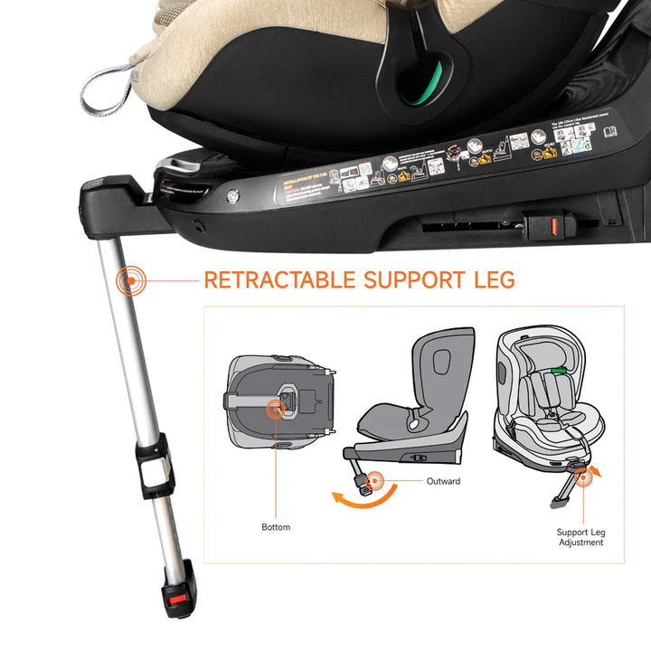 Welldon Smart Rotate 2 Pro iSize 360° Isofix Car Seat (Group 0+/1/2) Sahara