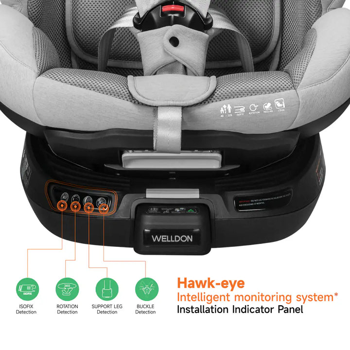Welldon Smart Rotate 2 Pro iSize 360° Isofix Car Seat (Group 0+/1/2) Moonstone