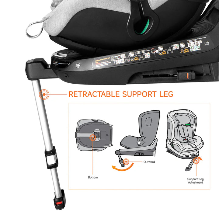 Welldon Smart Rotate 2 Pro iSize 360° Isofix Car Seat (Group 0+/1/2) Moonstone