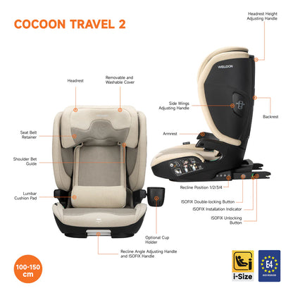 Welldon Cocoon Travel i-Size Isofix/ Sahara