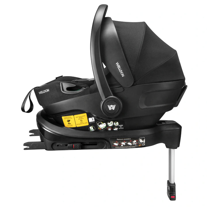 Welldon Crown 2- iSize Infant Car Seat Base and Supporting leg (Black)