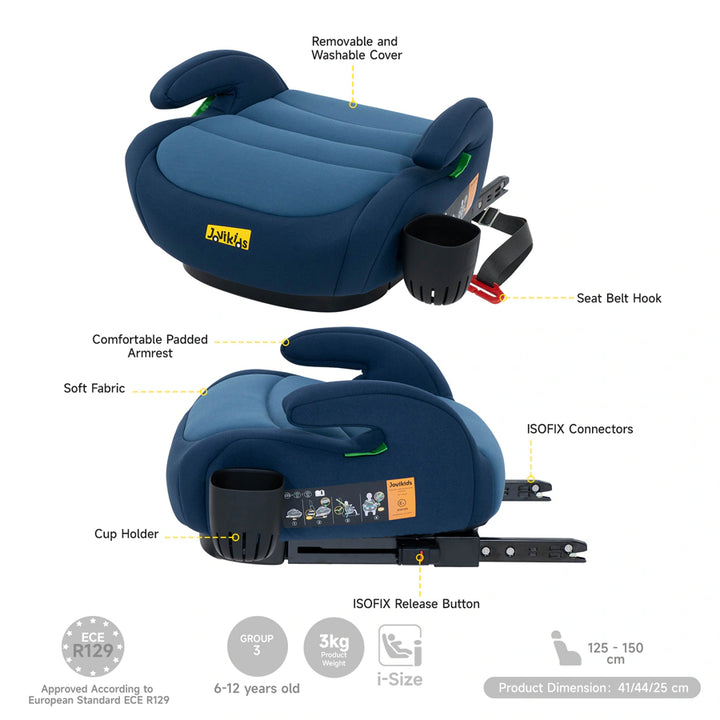 Jovikids Ohho+ I-Size Booster Car Seat ISOFIX (Blue)