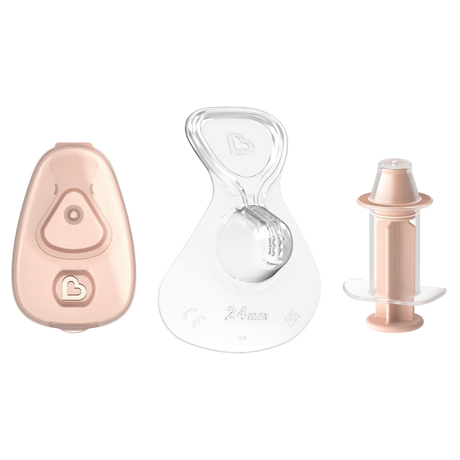 واقي حلمة مونشكين فلو+ سيليكون ناعم مع معقم للسفر ومجموعة تنظيف