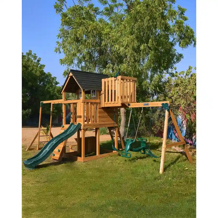 Dynamic Sports Arabian Leopard Wooden Swing Set