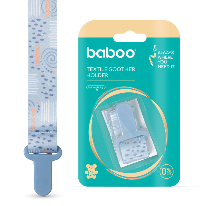 Baboo Baby Pacifier Clip (Blue Haze)
