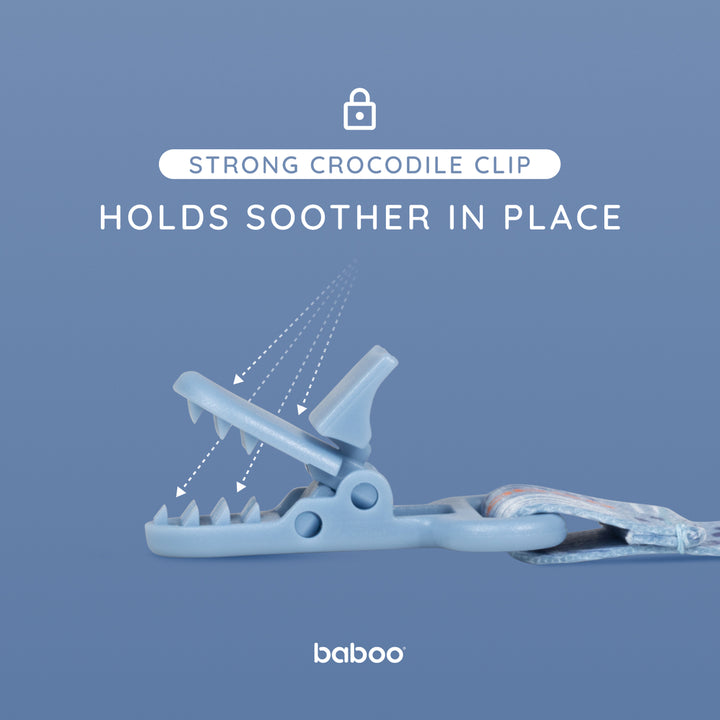 Baboo Baby Pacifier Clip (Blue Haze)
