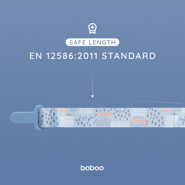 Baboo Baby Pacifier Clip (Blue Haze)