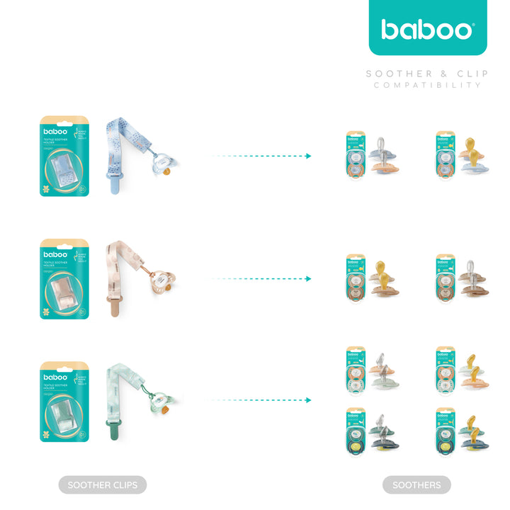Baboo Baby Pacifier Clip (Blue Haze)