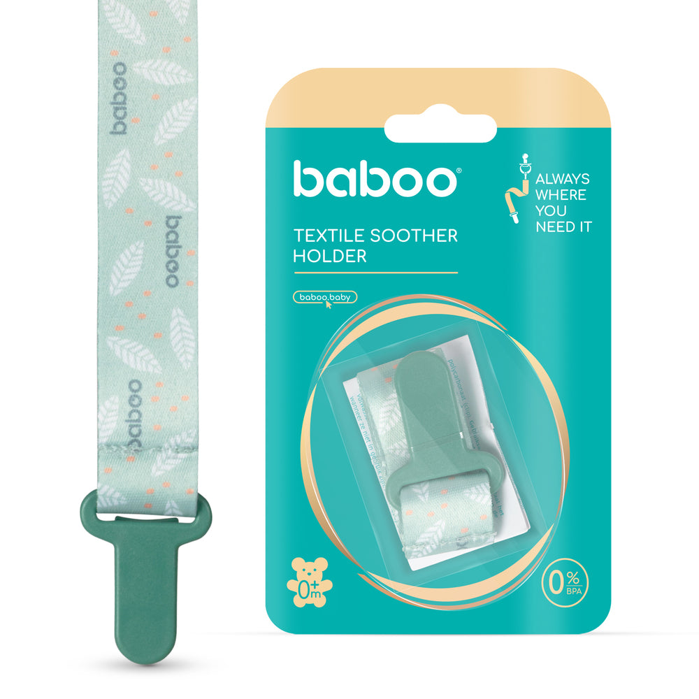 Baboo Baby Pacifier Clip (Peachy Keen)