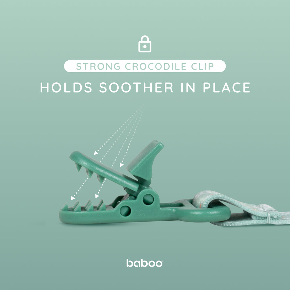 Baboo Baby Pacifier Clip (Peachy Keen)