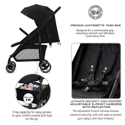 Neobreez Vomx1 Ultra Lightweight Stroller Compact & Quick-Fold Baby Travel Pushchair With Waterproof Upf 50+ Canopy