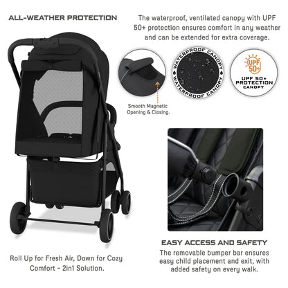 Neobreez Vomx1 Ultra Lightweight Stroller Compact & Quick-Fold Baby Travel Pushchair With Waterproof Upf 50+ Canopy