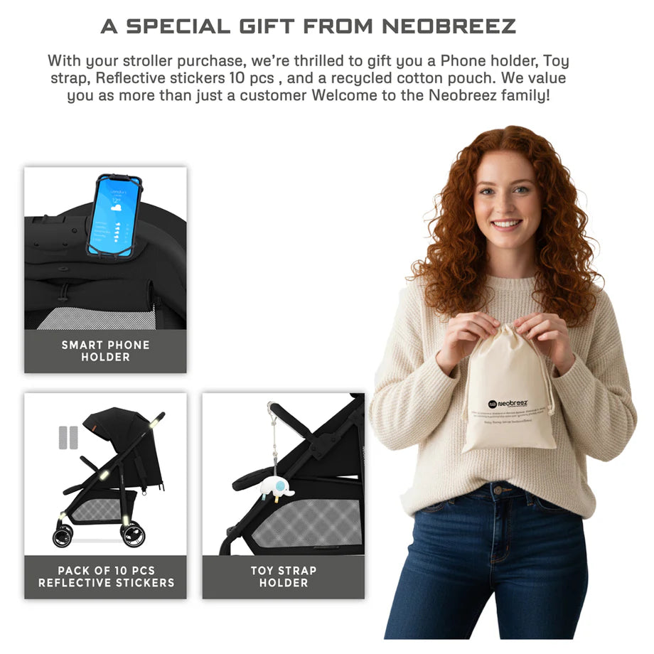 Neobreez Vomx1 Ultra Lightweight Stroller Compact & Quick-Fold Baby Travel Pushchair With Waterproof Upf 50+ Canopy