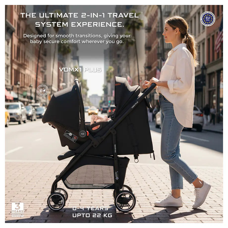 Neobreez Vomx1 Plus 2-In-1 Travel System Stroller Compact & Quick-Fold Baby Travel Pushchair With Waterproof Upf 50+ Canopy
