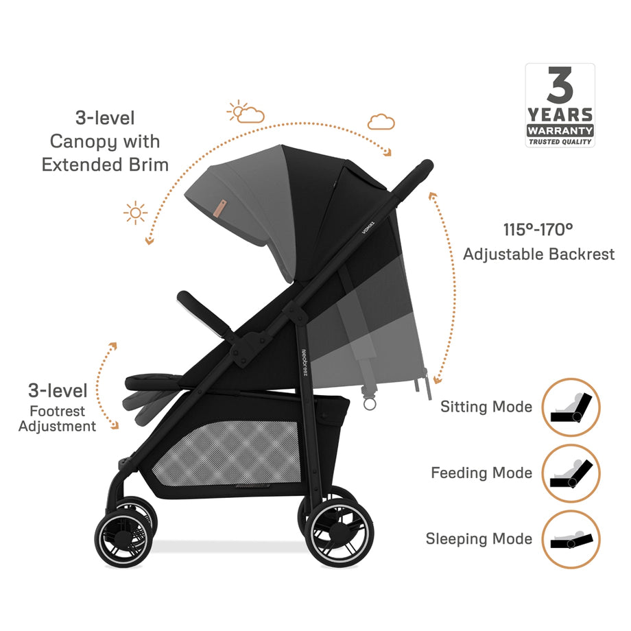 Neobreez Vomx1 Plus 2-In-1 Travel System Stroller Compact & Quick-Fold Baby Travel Pushchair With Waterproof Upf 50+ Canopy