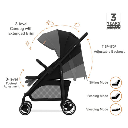 Neobreez Vomx1 Plus 2-In-1 Travel System Stroller Compact & Quick-Fold Baby Travel Pushchair With Waterproof Upf 50+ Canopy